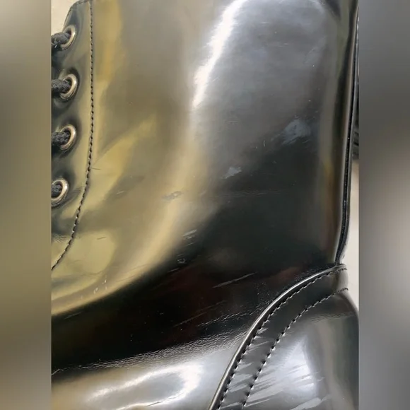 Dirty Laundry ~ Black Lace-up Combat Boots Lug Soles Y2K 90s Size 9 - Picture 11 of 17